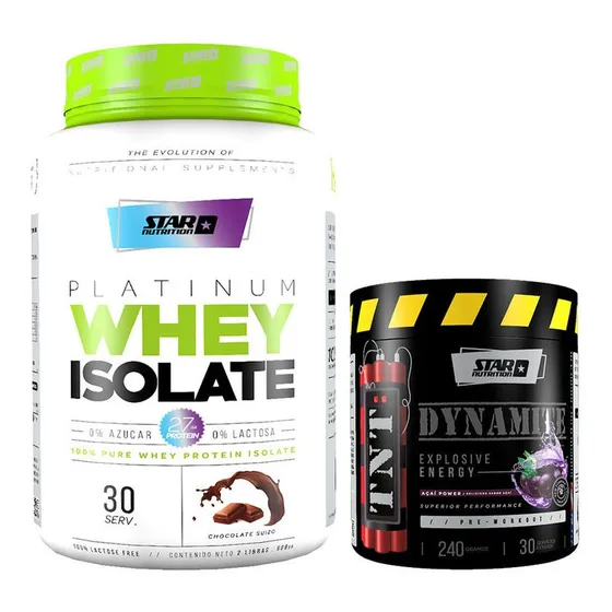 Proteina Whey Isolate 2lb Star Nutrition + Tnt 240g Pre Work