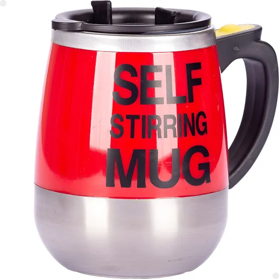 Caneca Xicara Mixer Inox Automática Elétrica Marca Lorben Cor Vermelho SELF STIRRING MUG