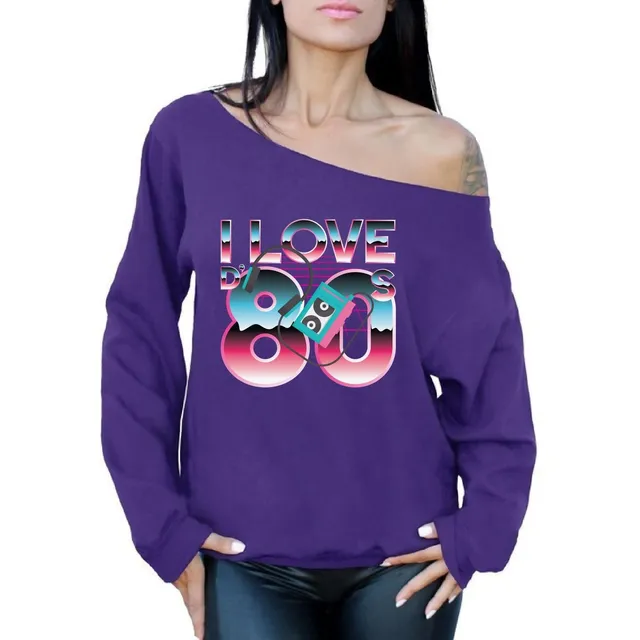 Awkward Styl Sudadera Año 80 Hombro Descubierto Ropa Para