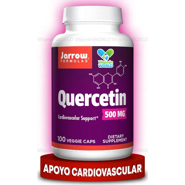 Jarrow Formulas Quercetina De 500 Mg, Es Un Antioxidante Eficaz Que Brinda Un Apoyo Cardiovascular Al Reducir La Oxidación De Las Ldl, Contiene 100 Cápsulas