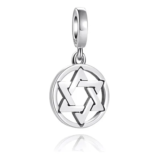 Charm Dije Plata 925 Colgante Estrella De David / Todojoyas