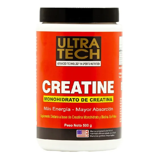 Creatine Monohidrato X 500g Ultra Tech - Polvo - Eleva La Fuerza Muscular