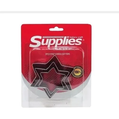 Set De Tres Cortadores De Galletas En Forma De Estrella 3und