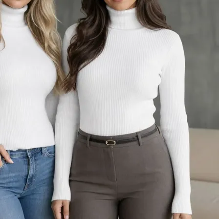 Foto de Kit 2 Blusa Cacharrel Feminina Manga Longa Tricô Trabalho