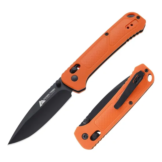 Navaja Ozark Acero D2 Modelo T2203r1-11 Con Rodamientos Color Naranja Oscuro