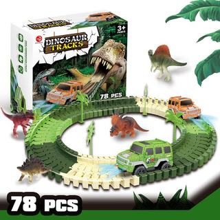 Pista Dinosaur Tracks Encastrable C/auto 78 Piezas Color Pista Dinosaur Tracks Encastrable C/auto 78 Piezas Color