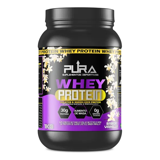Pura Whey Protein Isolada Hidrolizada, 1kg 85%, Natural  
