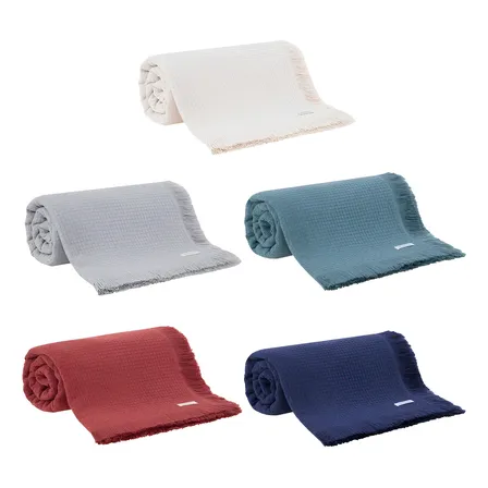 Colcha Casal In Design 100% Algodão Azul Buddemeyer Geométrico