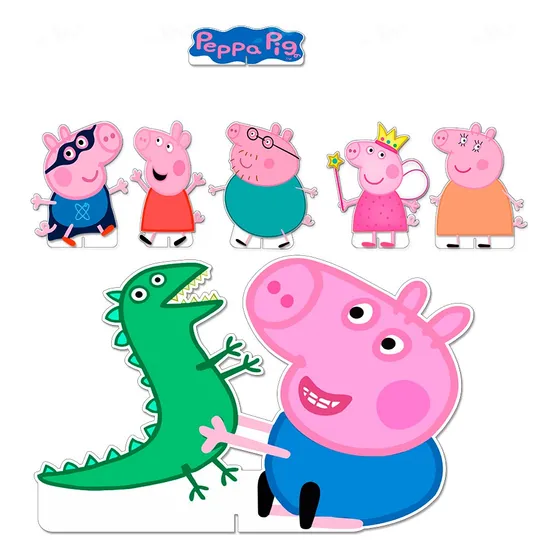 Kit Peppa Pig 6 Displays 25cm + 1 Totem 50cm