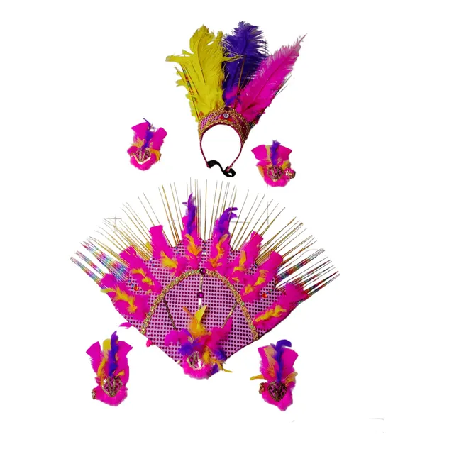 Espaldar De Carnaval Con Plumas Fantasía Para Niña 