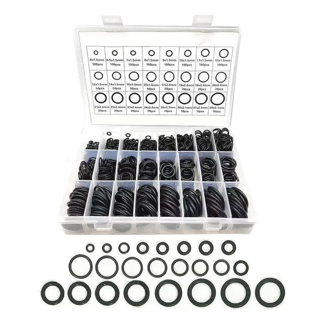 ' 1200pz/kit 24 Tamaños Anillo Goma Junta Estuche O-ring