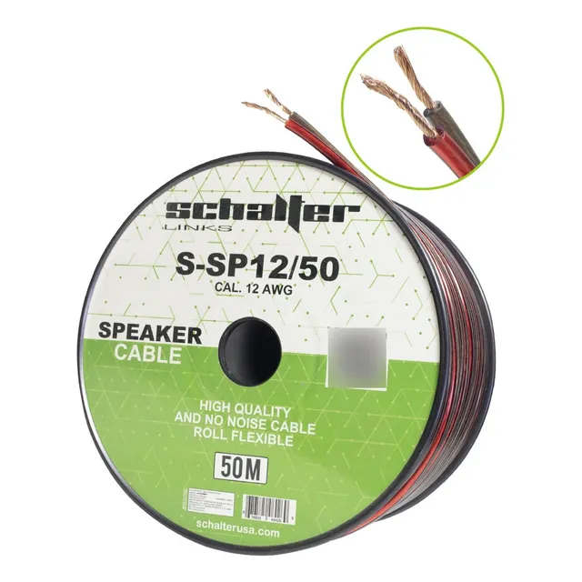 Cable Speaker Bocina Polarizado Calibre 12 50 Mts Msi