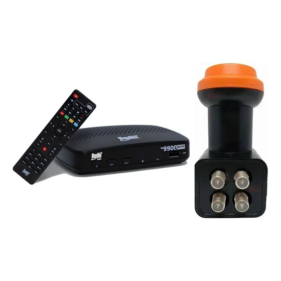 Kit 8 Receptor Digital Bs9900s Bedin + 4 Lnbf Quadruplo