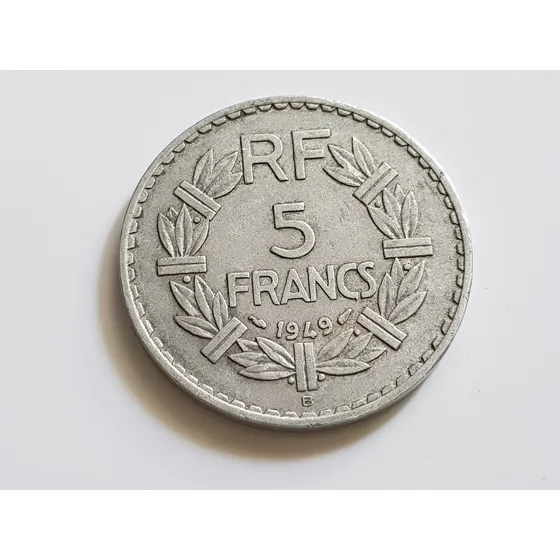 Monedas X 2 Francia 1949 5 Francos Lote Con Cecab Y Sin Ceca