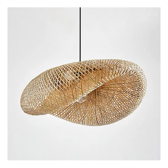 Lampara Colgante Bamboo Infinita 80cm Bambu Fibras