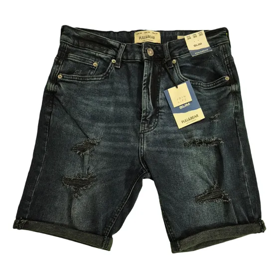 Short Pull And Bear Jean Roto Tipo Bermuda 