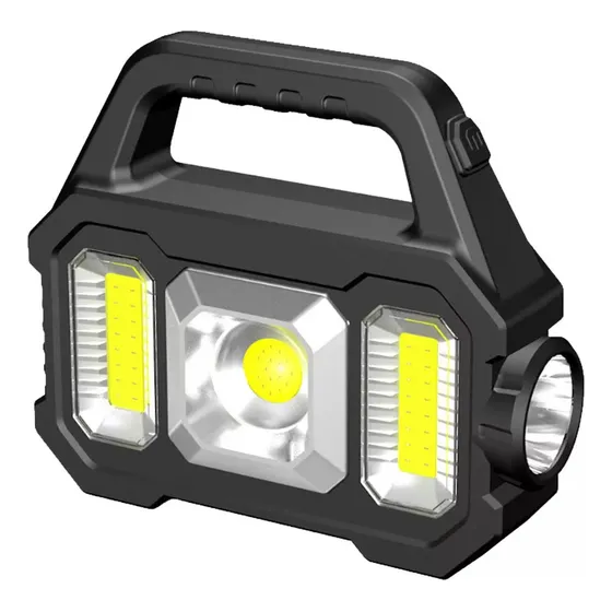 Linterna Solar Portátil Recargable Cob Led Multifuncion