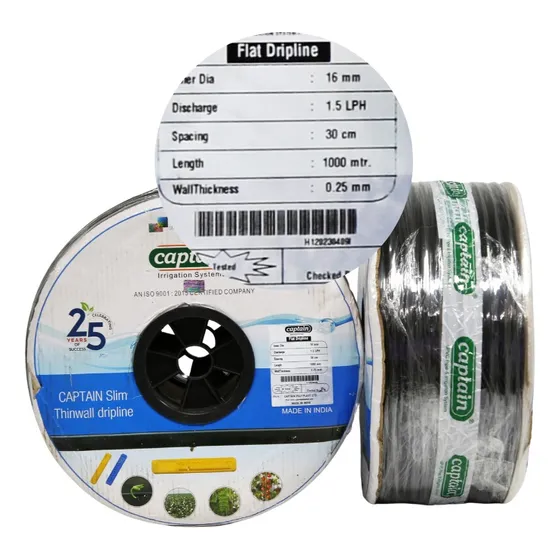 Tubería Plana De Riego X Goteo 16mmx30cmx1,5lphx10milx1000m
