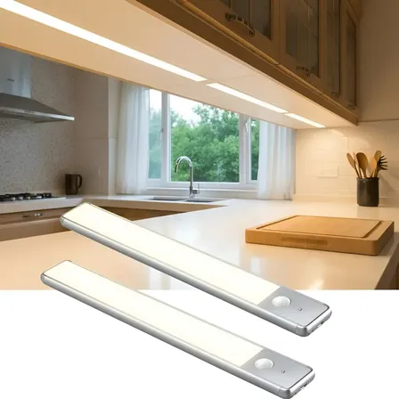 Barra Luz Led 60cm Combo X 2 Aluminio Bajo Alacena Cocina Luz Cálido Fría Neutra Veoquiero