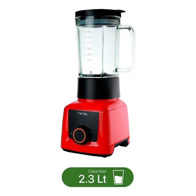 Licuadora Profesional Rotel + Accesorios Glass 1000w 2.3lts Color Rojo