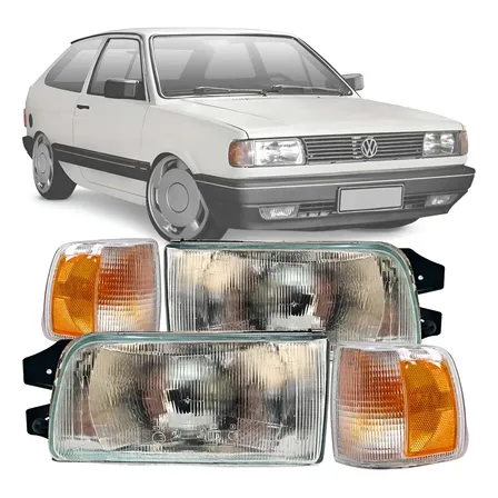 Kit Farol Seta Gol Saveiro G1 Quadrado 92 93 94 Vidro Cibié