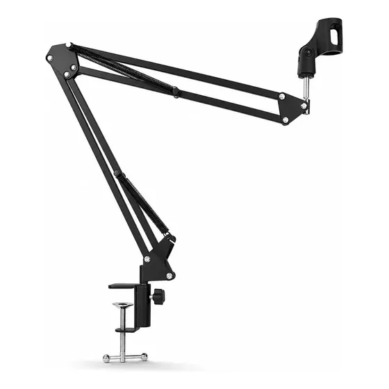 Suporte Braço Articulado Microfone Mesa Condensador Preto