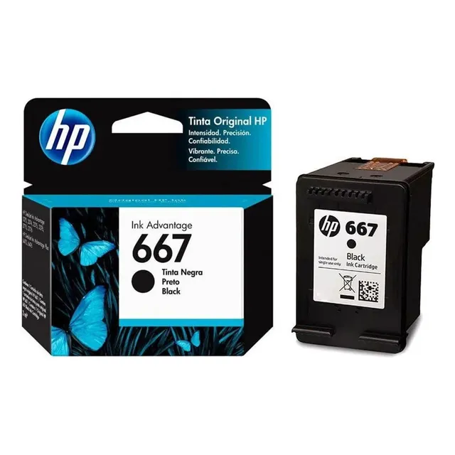 Cartucho Hp 667 Original Negro 2ml