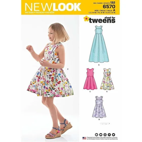 Vestido Para Niña Longitud  Tweens Tamaño Edad 8 16 Patron