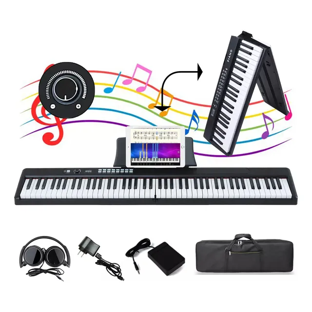 Besser Bluetooth Midi 88 Teclas Teclado Musical Piano Electrónico Negro