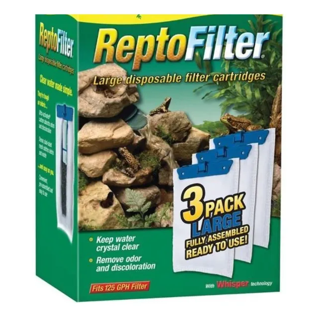 Repuesto Cartucho Filtro Large Para Reptiles Terrarios 3 Pk
