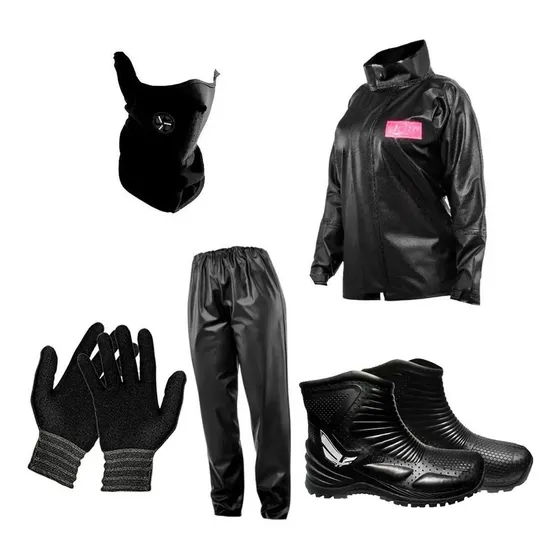 Traje Lluvia Delta Damas + Cuello + Guantes Botas Hifly