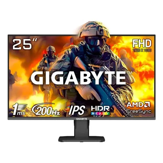 Monitor 24.5 Gigabyte Gaming Gs25f2 Ips, 200hz, 1ms, Hdr10 Negro