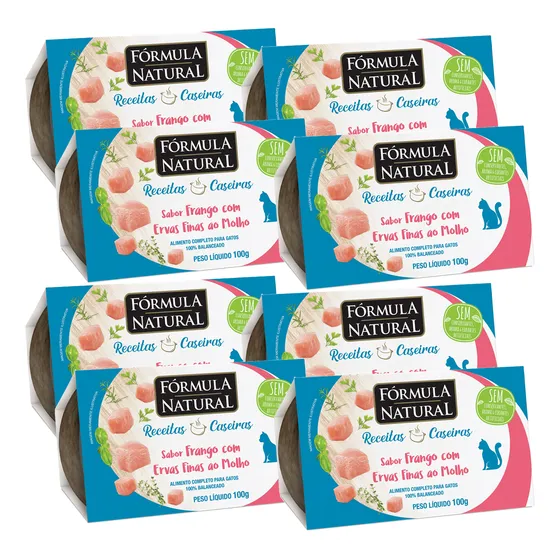 Ração Úmida Formula Natural Gatos Frango Ervas 100g 8 Unid
