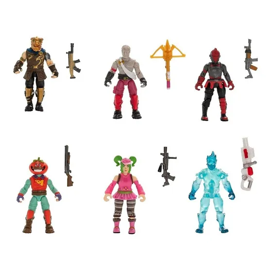  6 Muñecos Fortnite  Mas 6 Armas Figuras Coleccionables 6cm