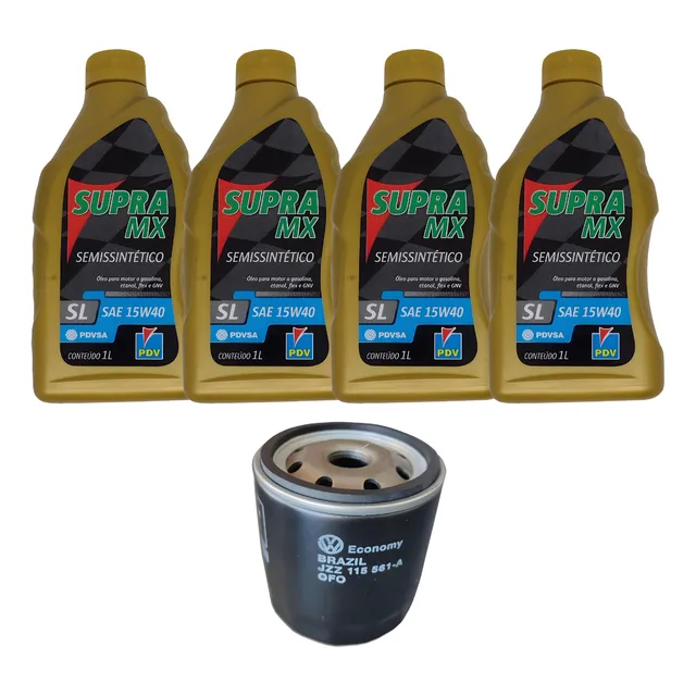 Kit Revisão Gol G2 G3 G4 G5 1.0 8v Óleo 15w40 Semissintético