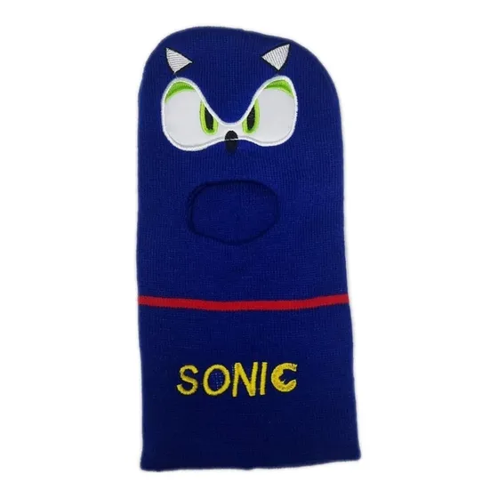 Gorro Pasamontaña Muñeco Sonic Niño Tapaboca Azul Lana