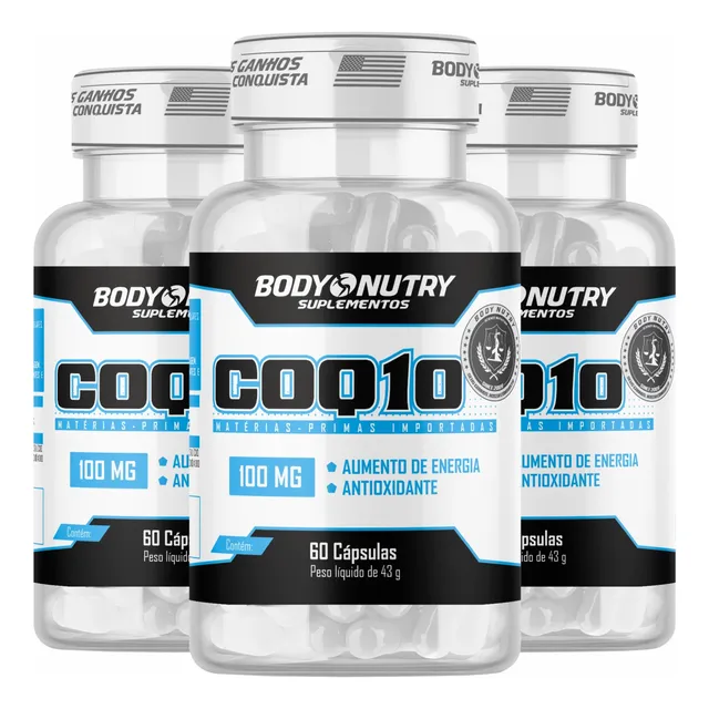 Kit 3x Coenzima Q10 Ubiquinona Pura 180 Caps Importada