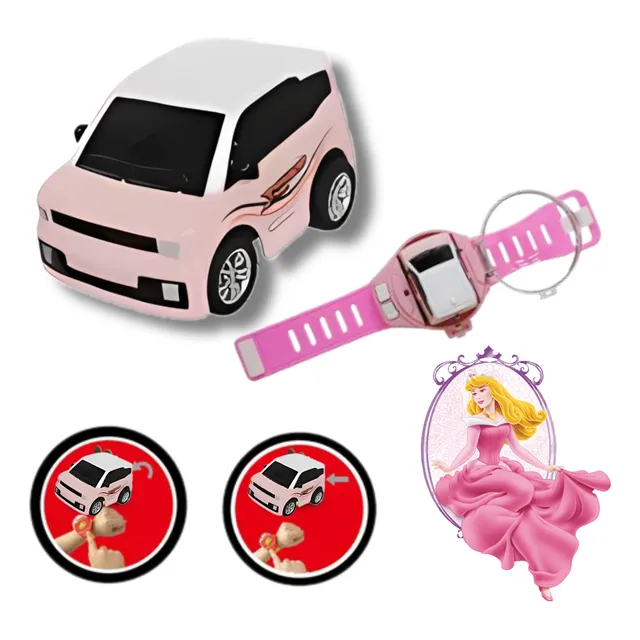 Carro De Control Remoto Recargable Reloj Luces Carro Rc