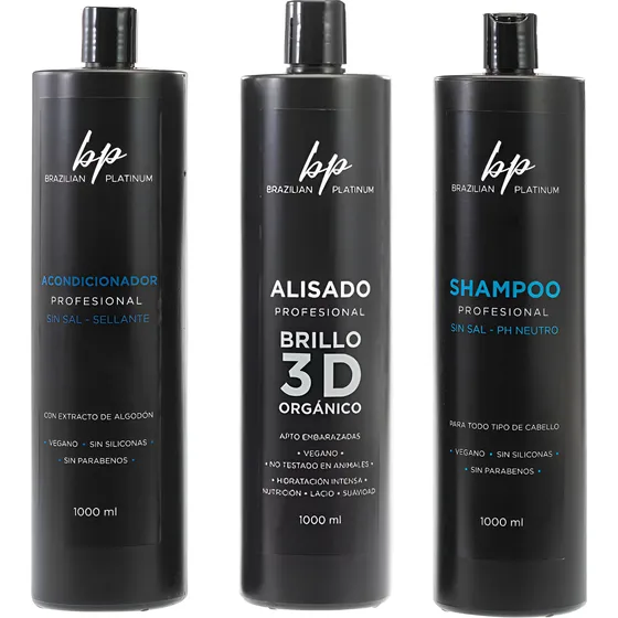 Alisado Orgánico 1l Shampoo Acondicionador Sin Formol Brazilian Alisante