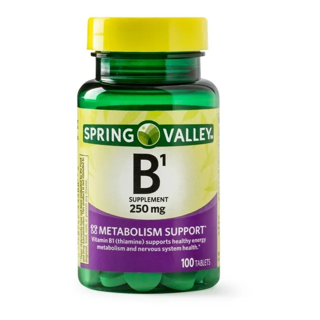 Vitamina B1 Tiamina 250mcg Spring Valley (100 Tabletas) Sabor S/n