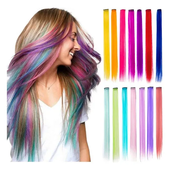 Extensiones De Cabello De Colores Para Mujeres Y Niñas Color Multicolor