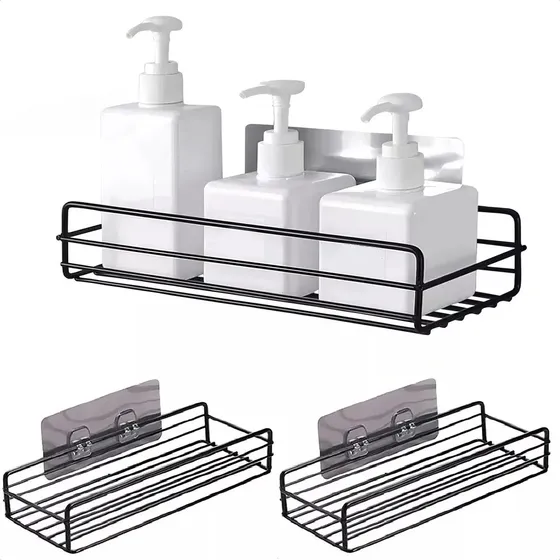 Kit 2 Porta Champú Y Jabón For Baño Con Adhesivo De Pared