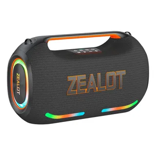 Bocina Bluetooth Zealot Ze41 Con 250w, Luz Rgb Y Resistencia Al Agua Ipx6 Negro