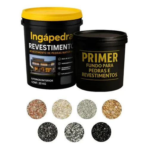 Pedra Texturizada Para Parede + Primer Incluso No Kit