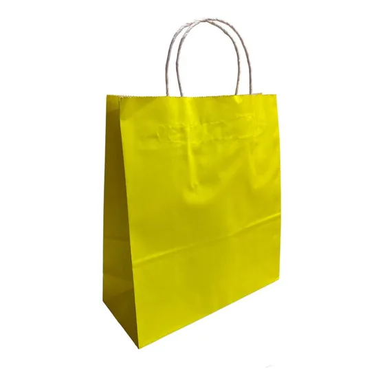 Bolsa Papel Colores 25*33+13 Cm Colores Manija Papel X100
