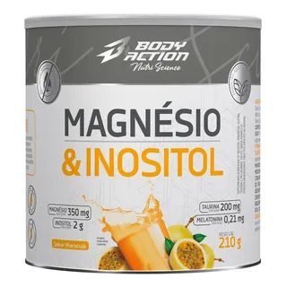 Mineral/Vitamina Bodyaction Nutri Science Magnésio E Inositol Taurina Melatonina 210g em pó sabor Maracujá x 2
