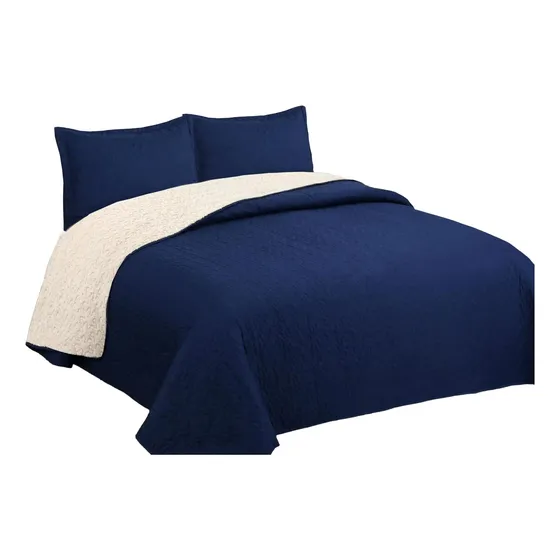Cubrecama Quilt Sherpa 1.5 Plazas - Diseños Unicolor