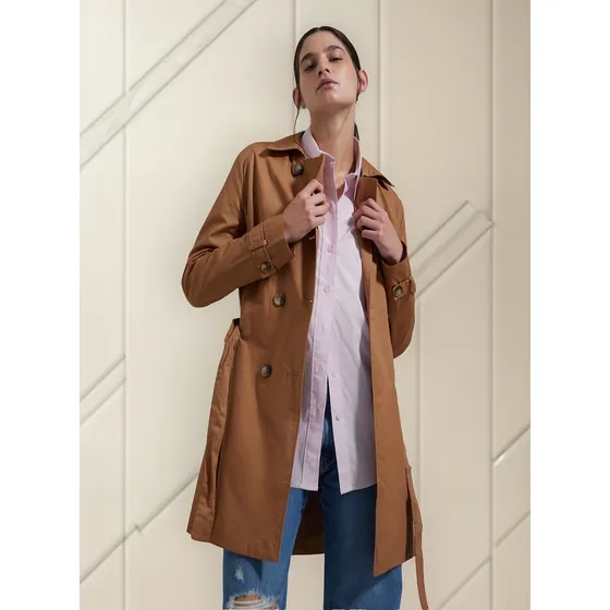 Chaqueta Mujer Ostu Trench Dorado Poliester 40080164-8695