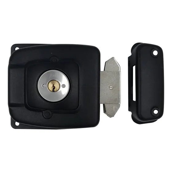 Cerradura Sobreponer Portón Corredera Con Caja Metalica Lioi Color Negro