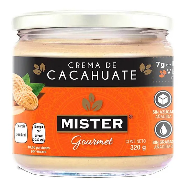 Crema de Cacahuate Mister Gourmet Natural 320g